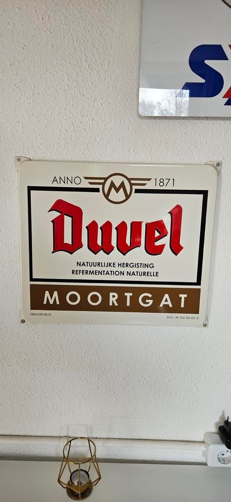 Vintage Duvel Moortgat Emaille Reclamebord - Anno 1871, Ophalen of Verzenden