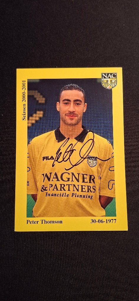 Spelerskaart met handtekening; Archie THompson # NAC Breda, Ophalen of Verzenden, Nieuw, NAC Breda, Spelerskaart