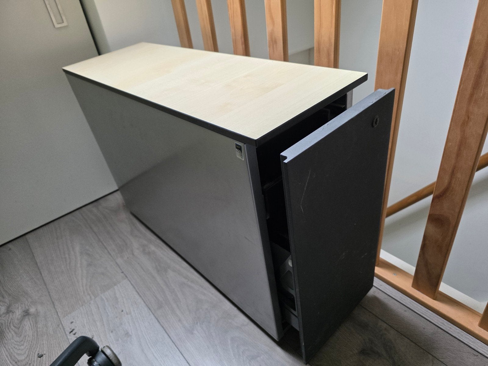 ijzeren archief ladeblok met 2 Lades en Pennenbakje, Huis en Inrichting, Ophalen, Minder dan 50 cm, Gebruikt, 3 of 4 laden