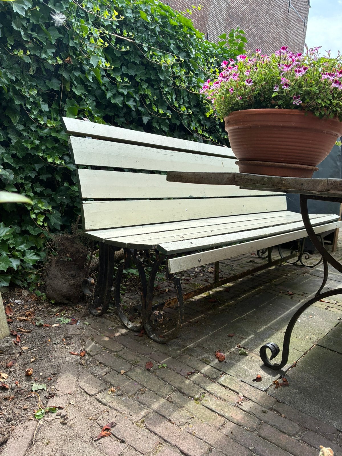 Degelijke tuinbank 230 cm, Ophalen, Gebruikt, Metaal