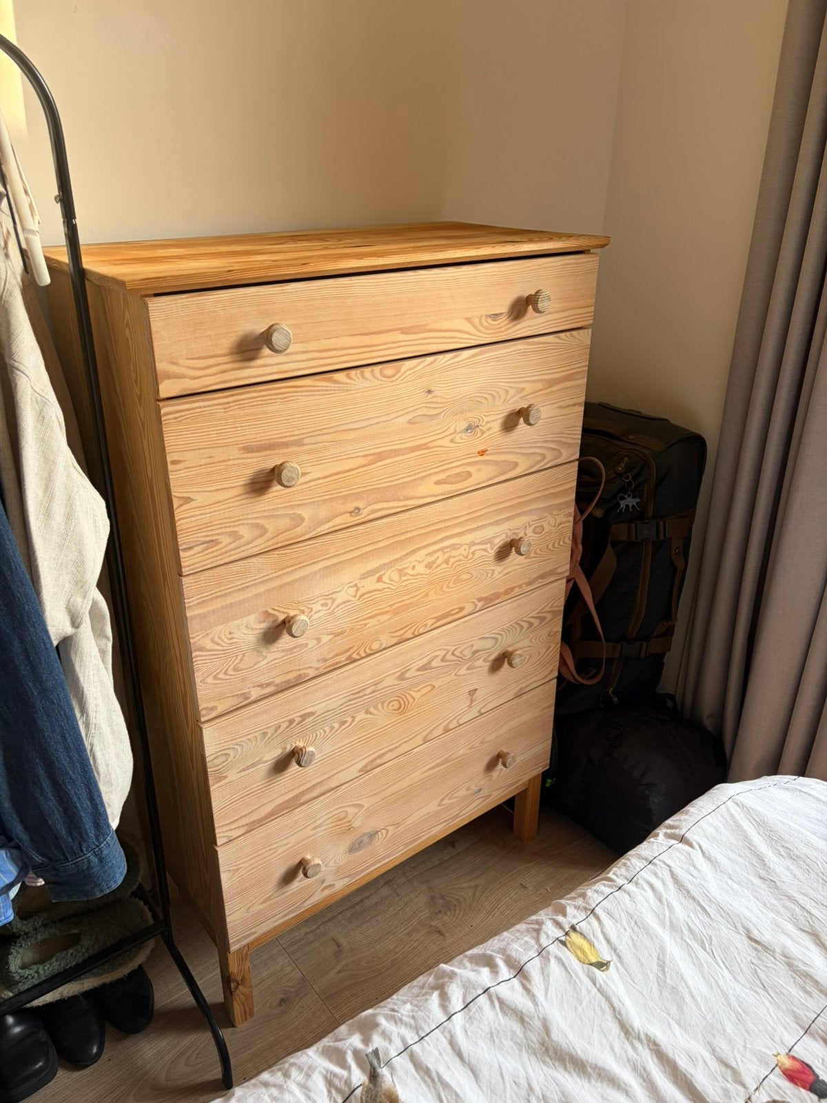 IKEA TARVA ladekast 5 lades, Ophalen, 50 tot 100 cm, Zo goed als nieuw, 3 of 4 laden