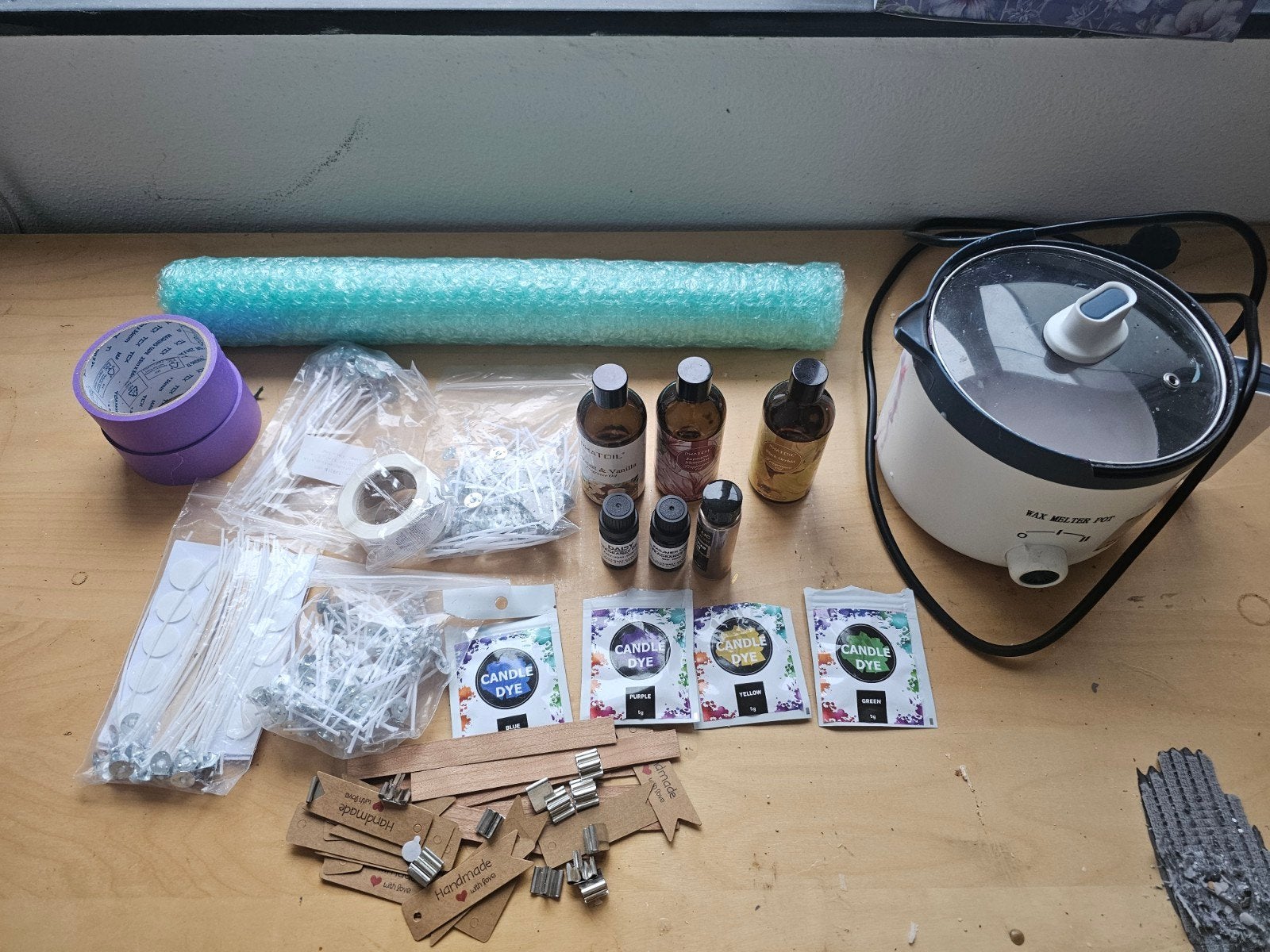 Groot Kaarsen Maak Pakket met Smeltpan en Accessoires, Gebruikt, Meerkleurig, Knutselset, Hout