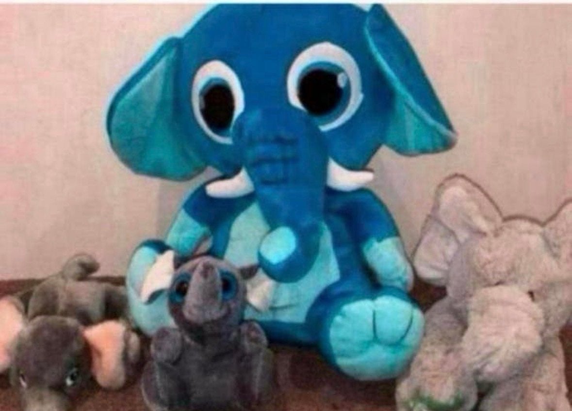 Leuke olifant knuffels, diverse maten en kleuren, Blauw, Nieuw, Ophalen of Verzenden, Middelgroot (20 tot 80 cm)