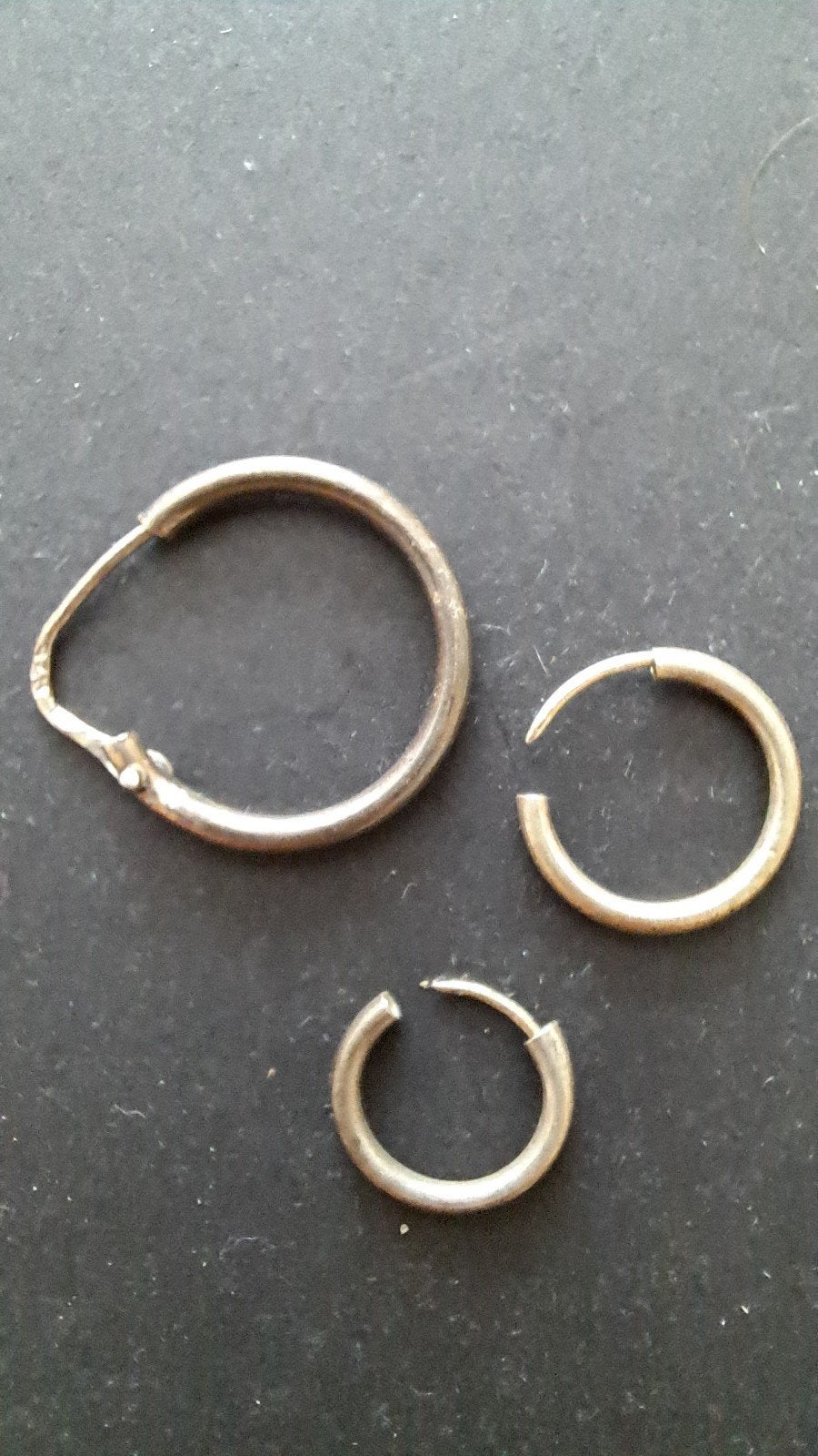 3 Zilveren oorbellen, ringen, Ophalen of Verzenden, Zo goed als nieuw, Zilver, Navelpiercing