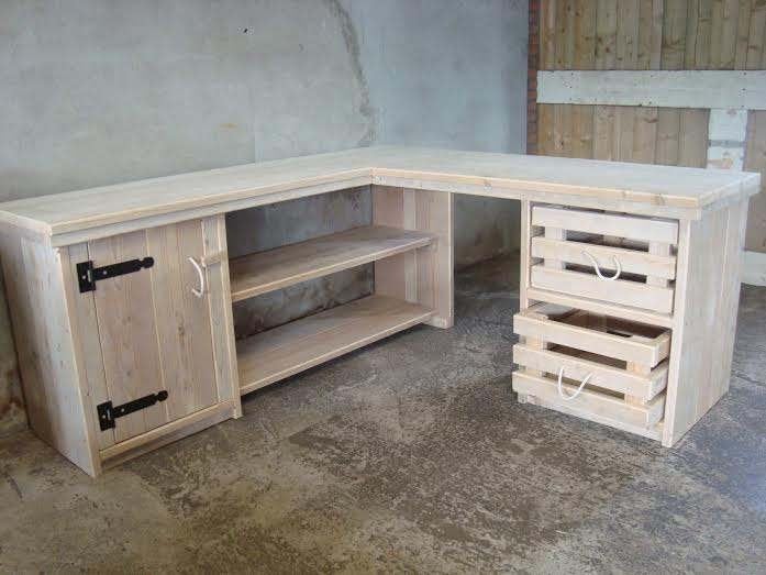 bureau van gebr steigerhout, Ophalen, Nieuw, Kinderbureau