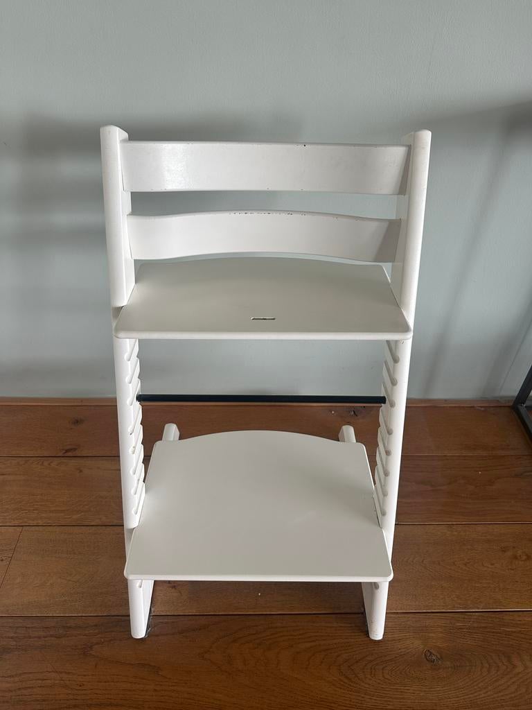 Stokke Tripp Trapp kinderstoel wit, Ophalen, Gebruikt, Meegroeistoel, Aanschuifbaar