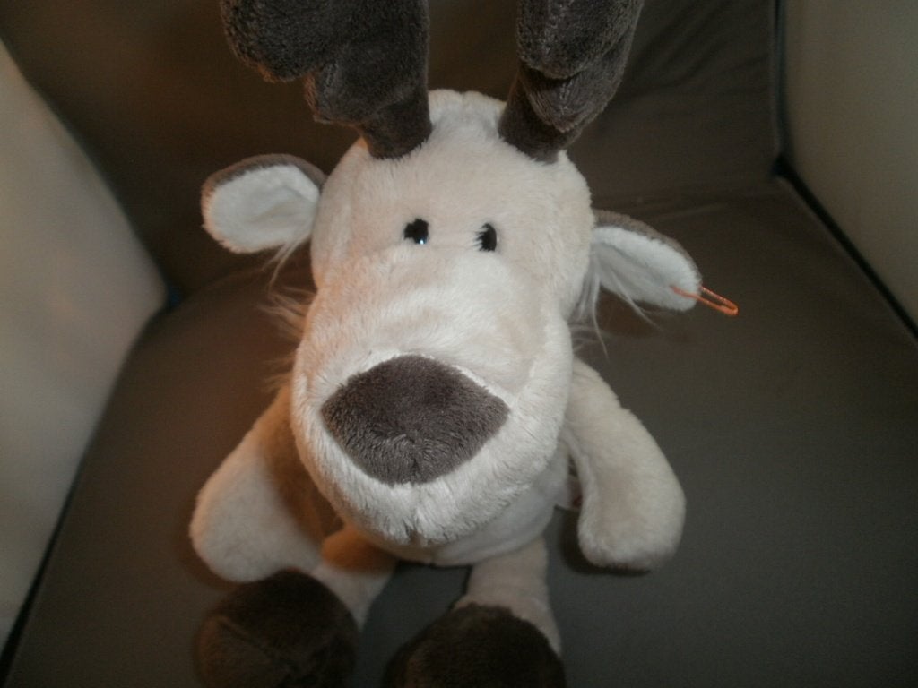 Nici hert/rendier/eland beige/bruin/wit 33 cm velours met, NICI, Nieuw, Ophalen of Verzenden, Middelgroot (20 tot 80 cm)