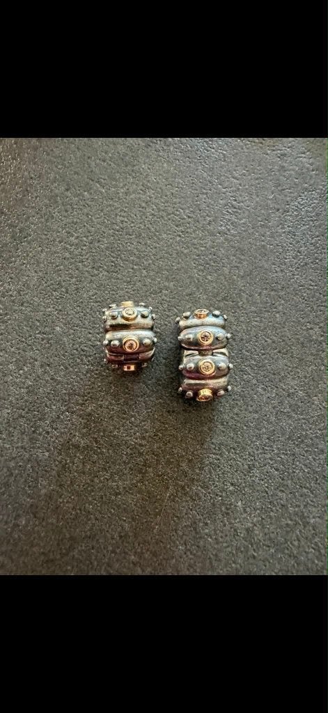 2 zeldzame Pandora Fusion Clips, Gebruikt, Pandora, Ophalen of Verzenden, 2 of 3 bedels