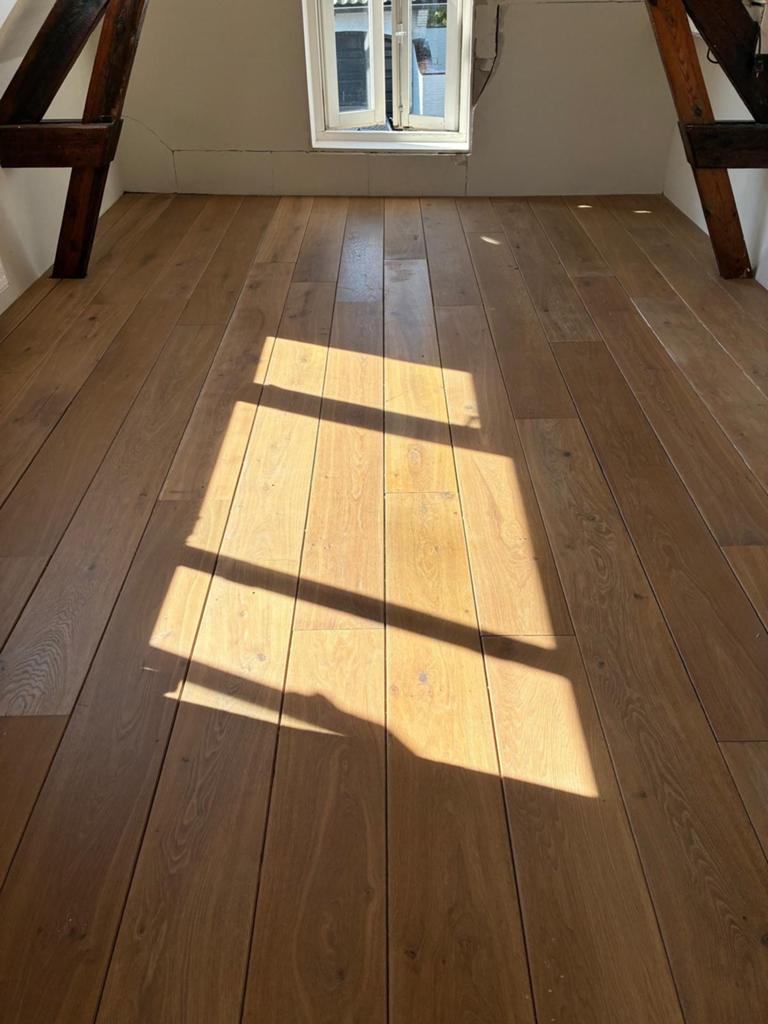 Eiken houten vloer + 15 m2, incl. ondervloer, Gebruikt, 10 m² of meer, 10 tot 30 cm, Hout