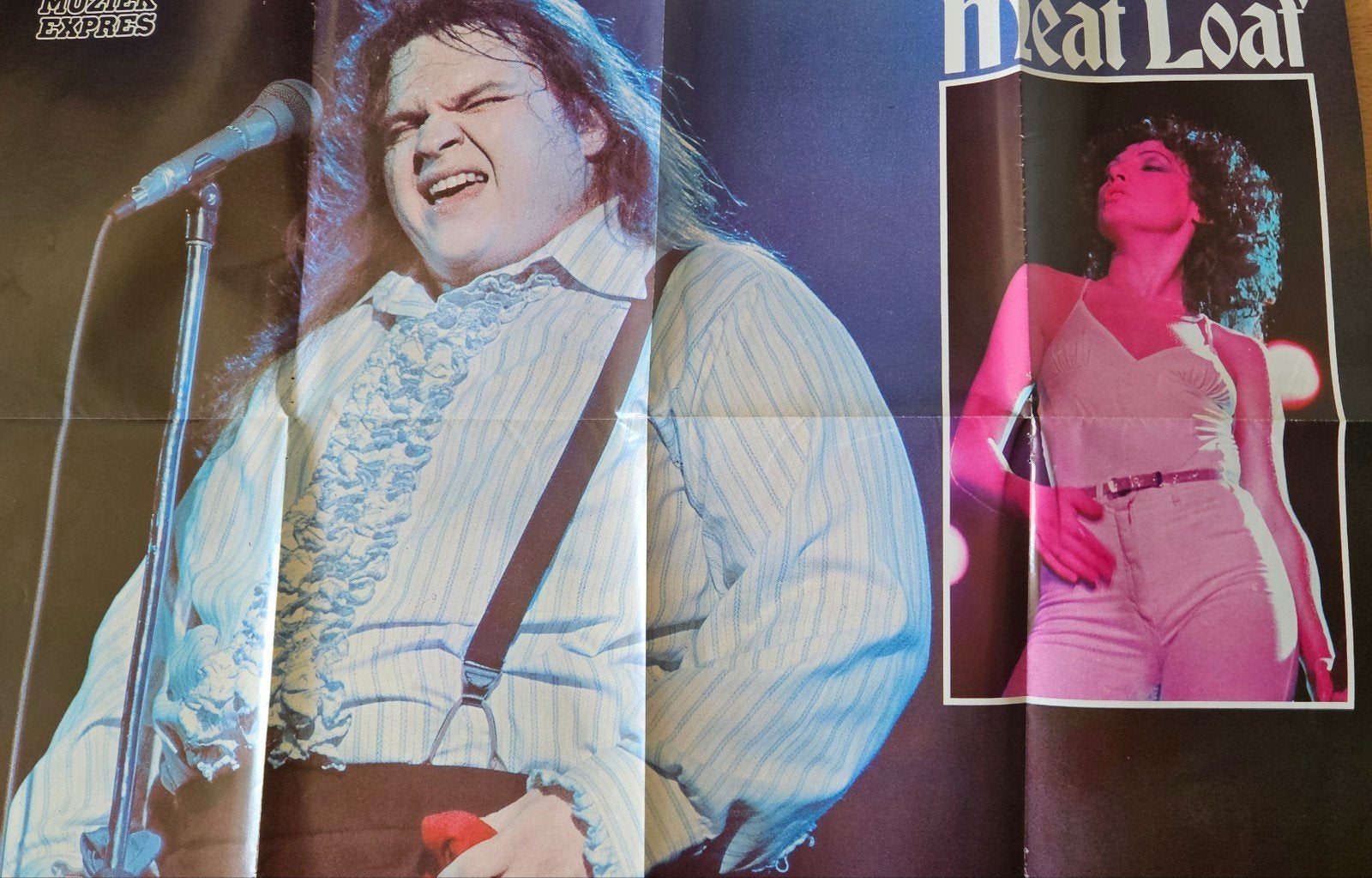 Grote poster Meat Loaf dubbel zijdig, Verzamelen, Muziek, Artiesten en Beroemdheden, Ophalen of Verzenden, Poster, Artwork of Schilderij