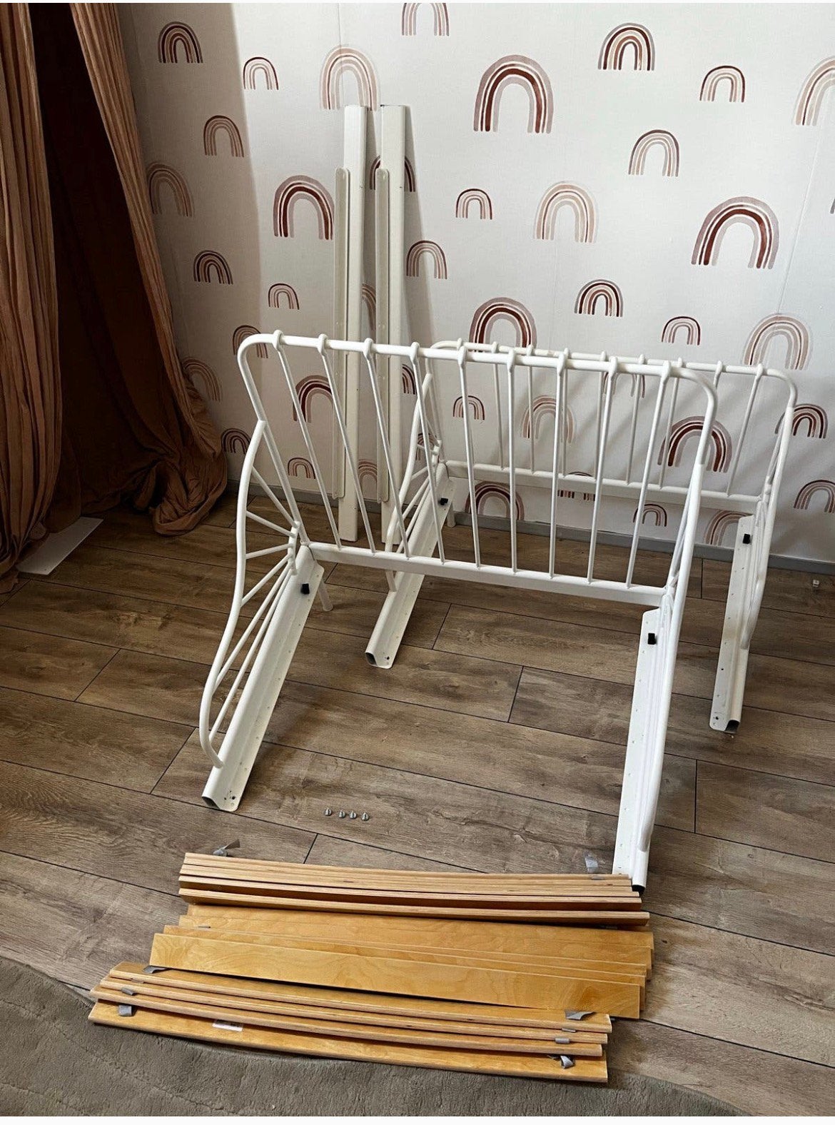 Ikea bed Minnen, met luröy lattenbodem. 80x200, Ophalen, 85 tot 100 cm, Zo goed als nieuw, Lattenbodem
