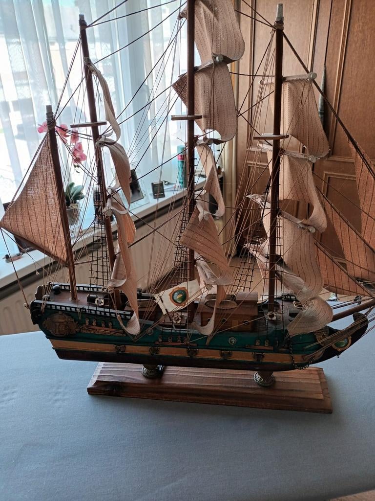 Decoratief Scheepsmodel - Houten Zeilschip, Ophalen of Verzenden, Gebruikt, Groter dan 1:32, Overige merken