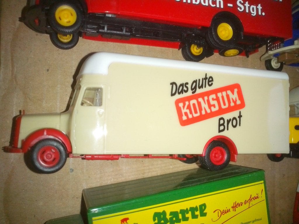 3x HO Mercedes Konsum Brot + Barre Bräu + Wackler Spedition, Ophalen of Verzenden, Nieuw, Bus of Vrachtwagen
