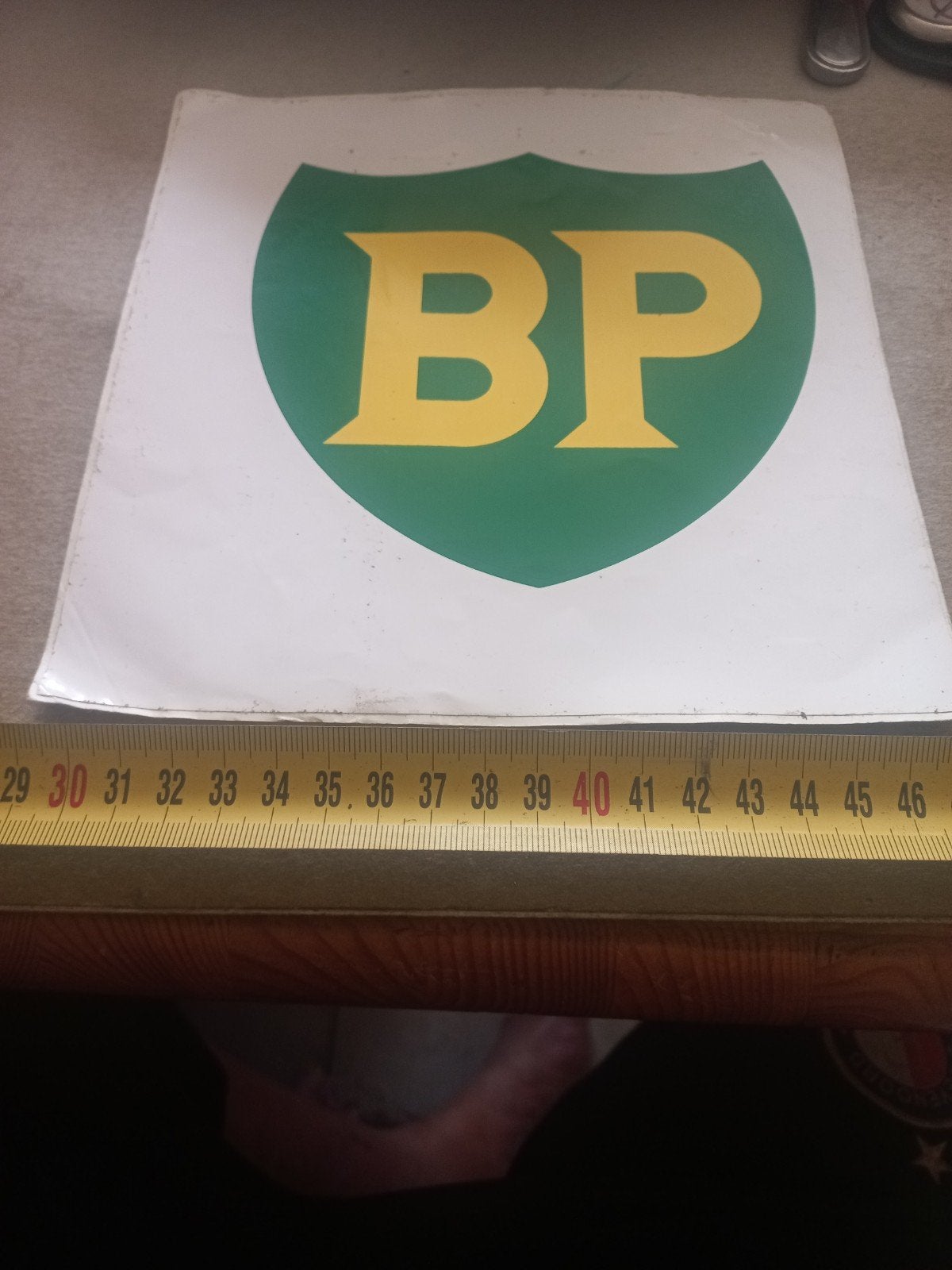 Vintage BP sticker - Groen en Geel Logo, Ophalen of Verzenden
