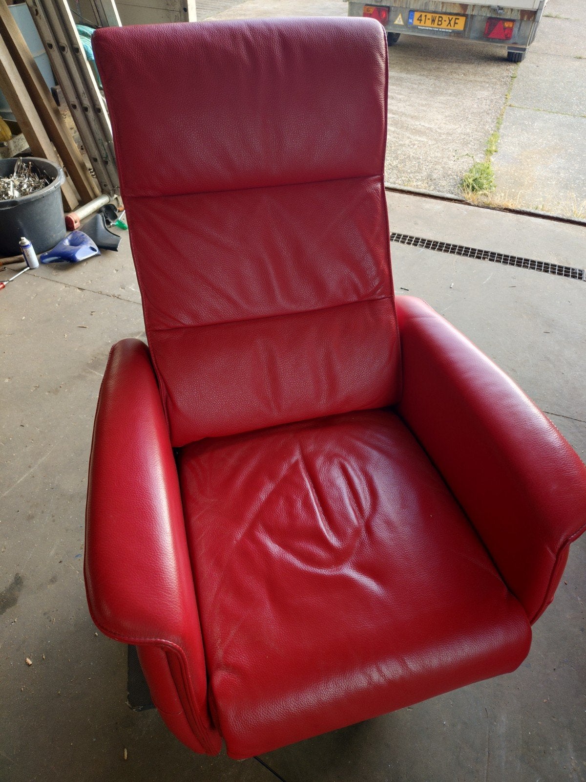 Sta-op stoel van het merk Ciar, Huis en Inrichting, Fauteuils, Ophalen, Gebruikt, 75 tot 100 cm, Leer