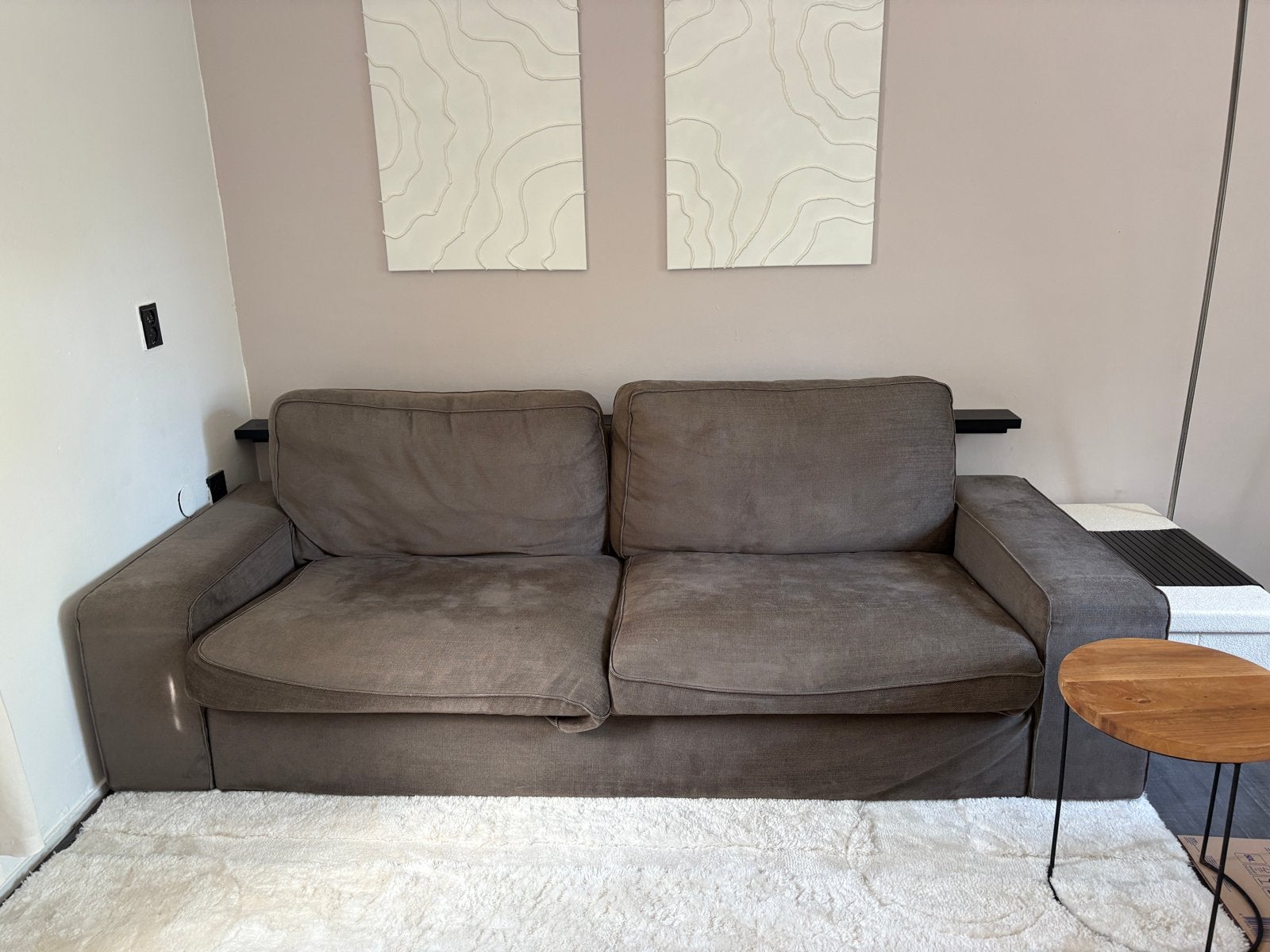 Comfortabele grijze tweepersoonsbank - Gratis af te halen, Huis en Inrichting, Banken | Bankstellen, Gebruikt, 150 tot 200 cm