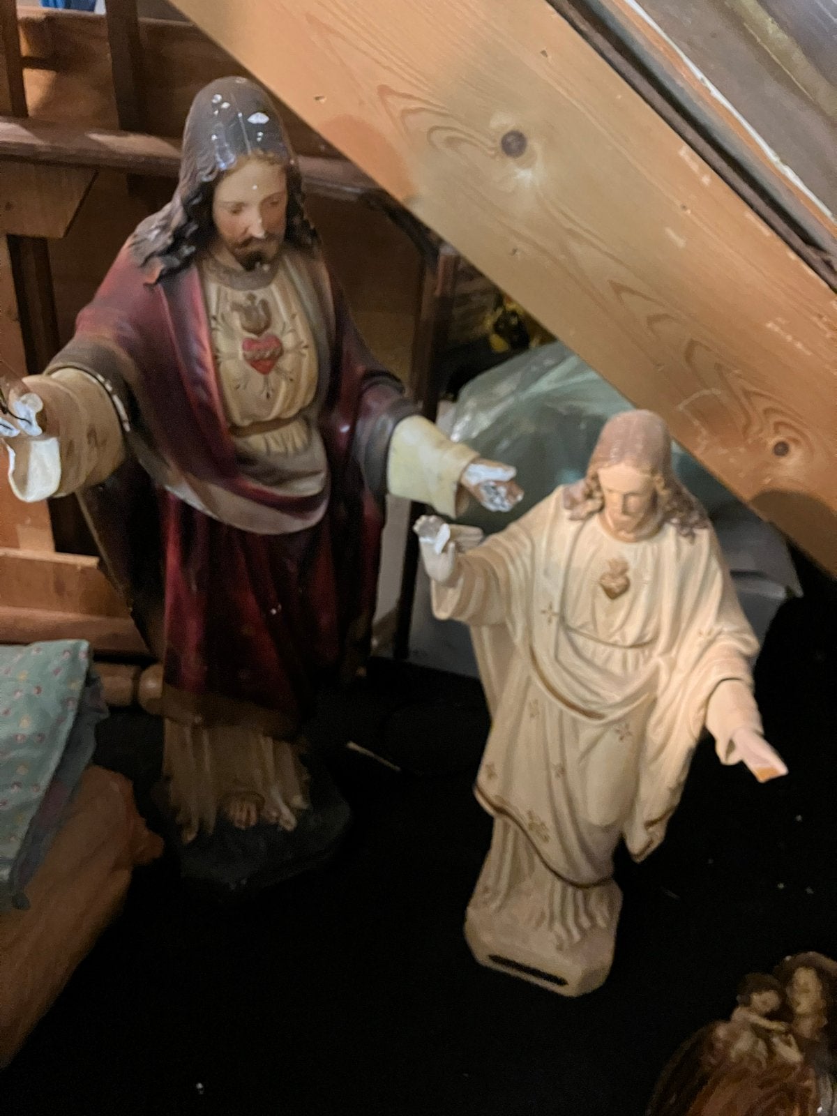 2 grote Jezus beelden en Mariabeeld met troontje, Ophalen of Verzenden