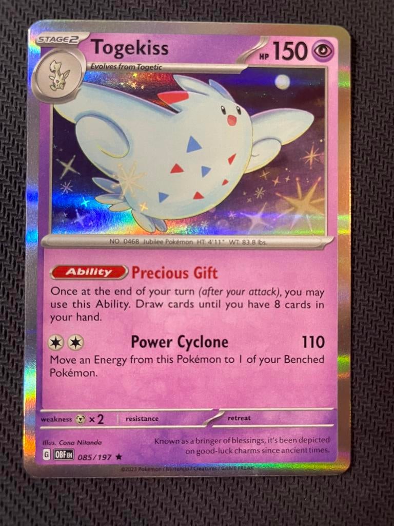 Togekiss 085/197 Rare Holo Obsidian Flames Packfresh, Ophalen of Verzenden, Zo goed als nieuw