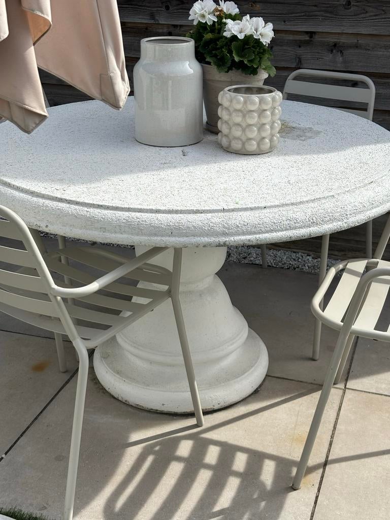 Betonnen ronde tuintafel 120 cm, Ophalen, Gebruikt, Rond, Overige materialen