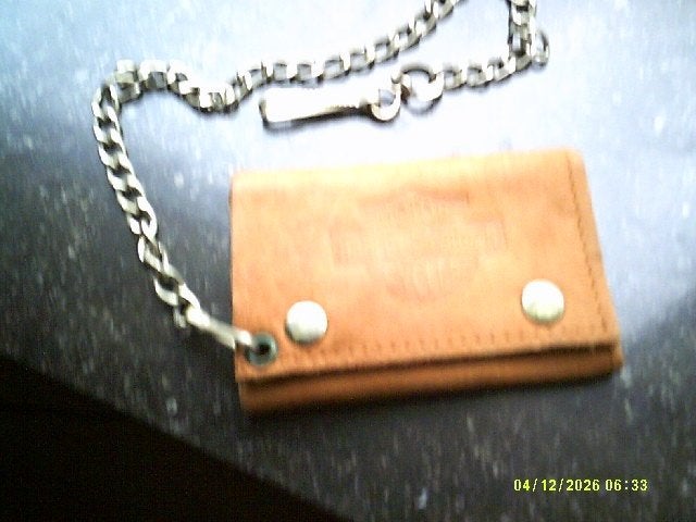 Harley Davidson Portemonnee met ketting - Lichtbruin Leer, Sieraden, Tassen en Uiterlijk, Overige merken, Nieuw, Ophalen of Verzenden