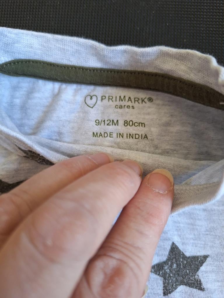 Grijs shirt met sterren maat 80, Jongetje of Meisje, Onbekend, Ophalen of Verzenden, Zo goed als nieuw