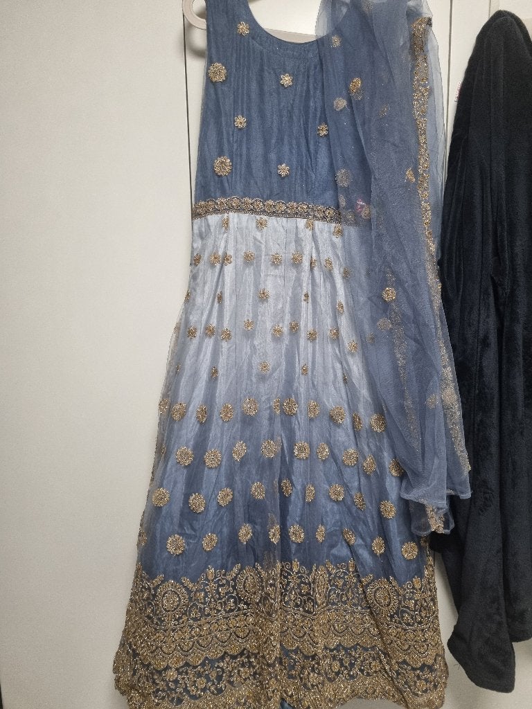Indian Lehenga, Verzenden, Gedragen, Blauw, Overige typen