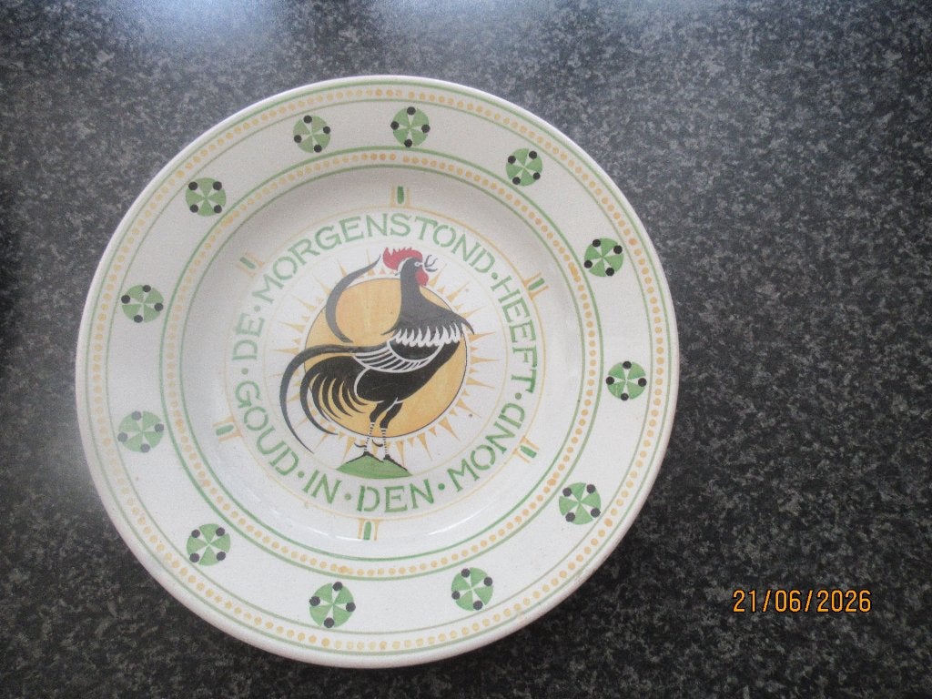 BORD-MORGENSTOND HEEFT GOUD IN DE MOND+ C VAN DER HOEF-C1920, Ophalen of Verzenden