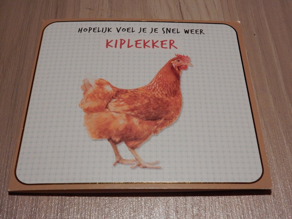 Wenskaart – Beterschapskaart Kiplekker., Diversen, Wenskaarten, Ophalen of Verzenden, Nieuw