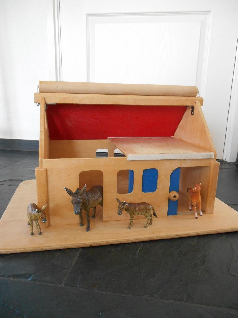 Houten speelboerderij met draaibaar dak, Kinderen en Baby's, Speelgoed | Houten speelgoed, Gebruikt, Overige typen, Ophalen