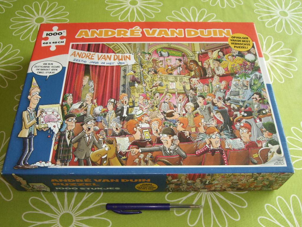 André van Duin - 60 jaar in het vak - cartoon puzzel 1000 st, Ophalen of Verzenden, 500 t/m 1500 stukjes, Gebruikt, Legpuzzel