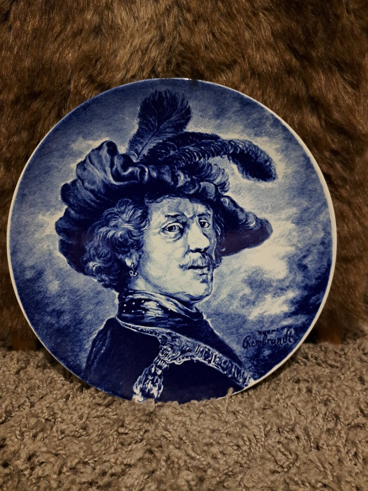 Boch La Louvière Delft Rembrandt bord - 29 cm omtrek, Ophalen