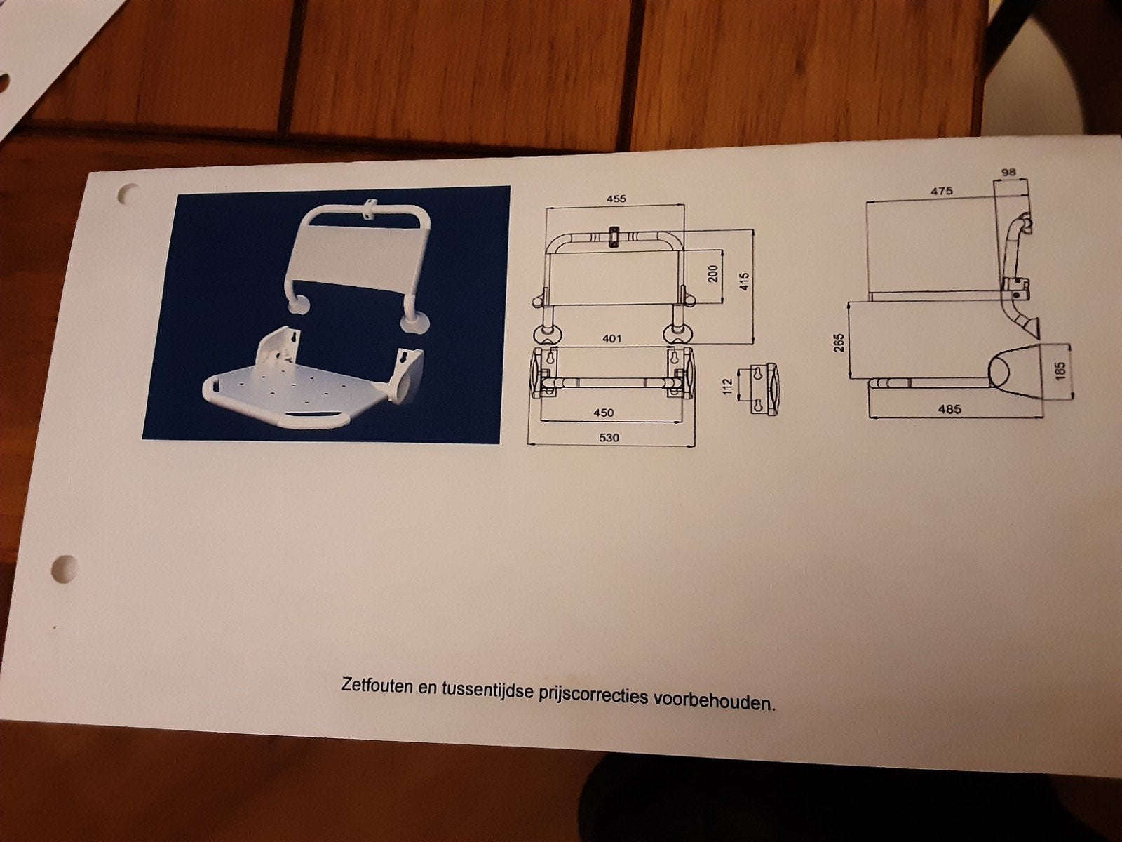 Douchezitje ( Aluminium) thans gedemonteerd., Ophalen, Gebruikt