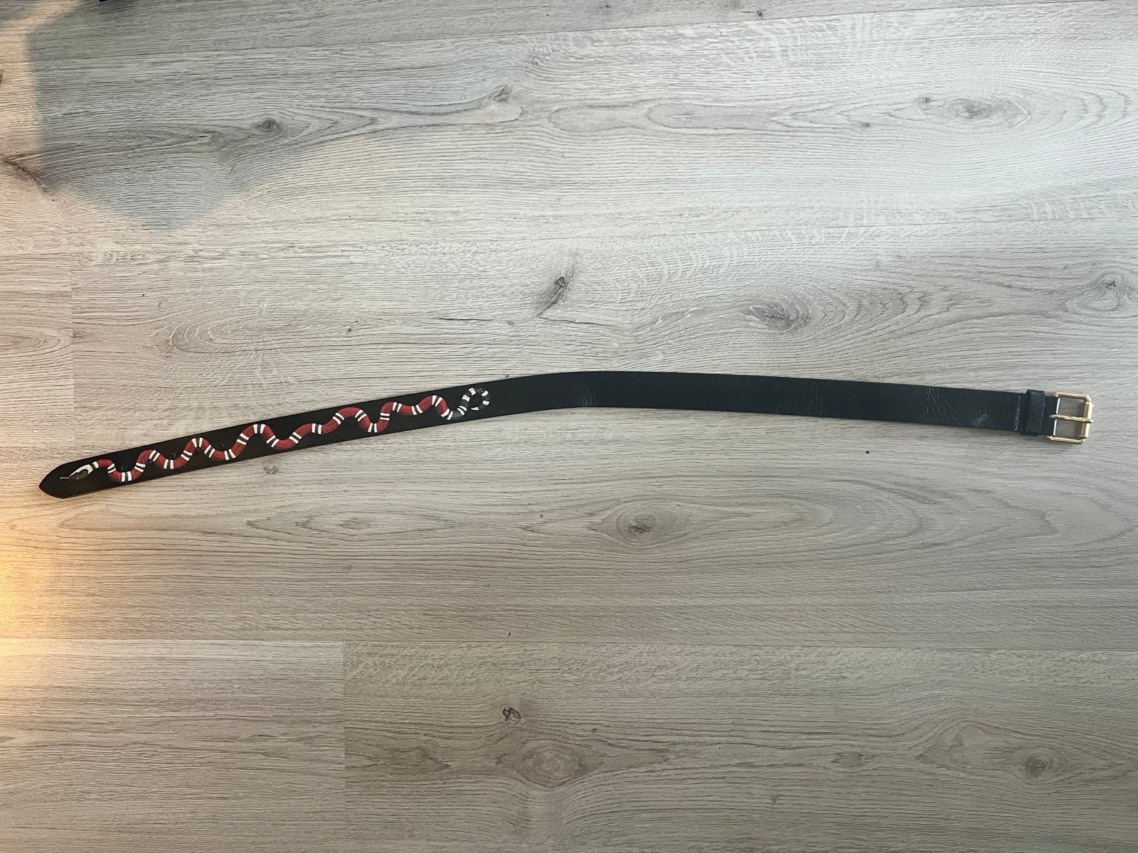 Gucci Belt Kingsnake 1.5W Black, Riem of Ceintuur, Gedragen, Echt leder, Zwart