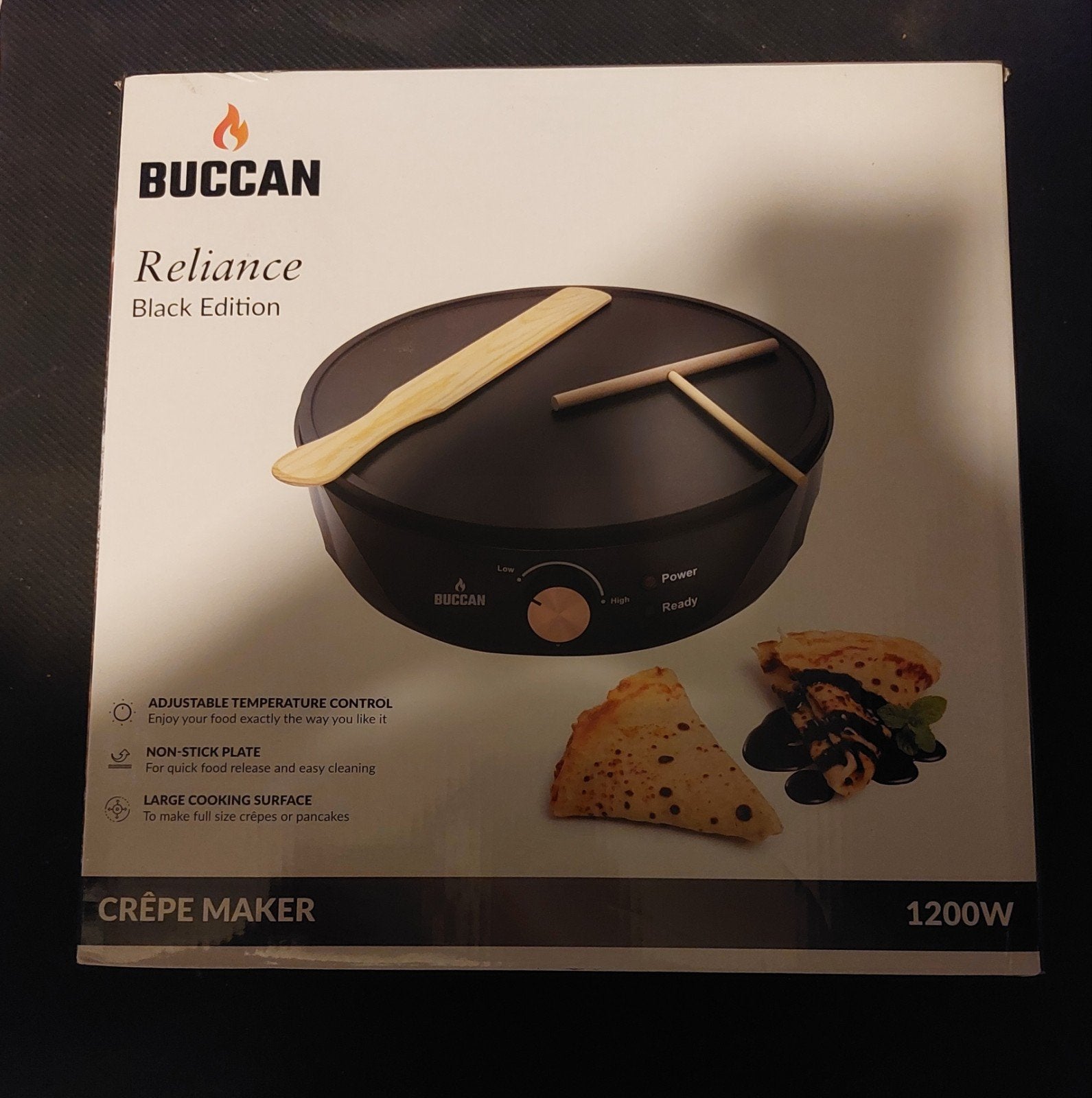 Buccan Crêpe Maker Reliance Black Edition 1200W, Ophalen of Verzenden, Nieuw