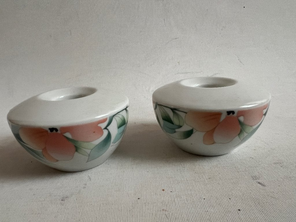 Vintage retro jaren 80 Arzberg porselein kandelaar kaars, Overige materialen, Wit, Ophalen of Verzenden, Zo goed als nieuw