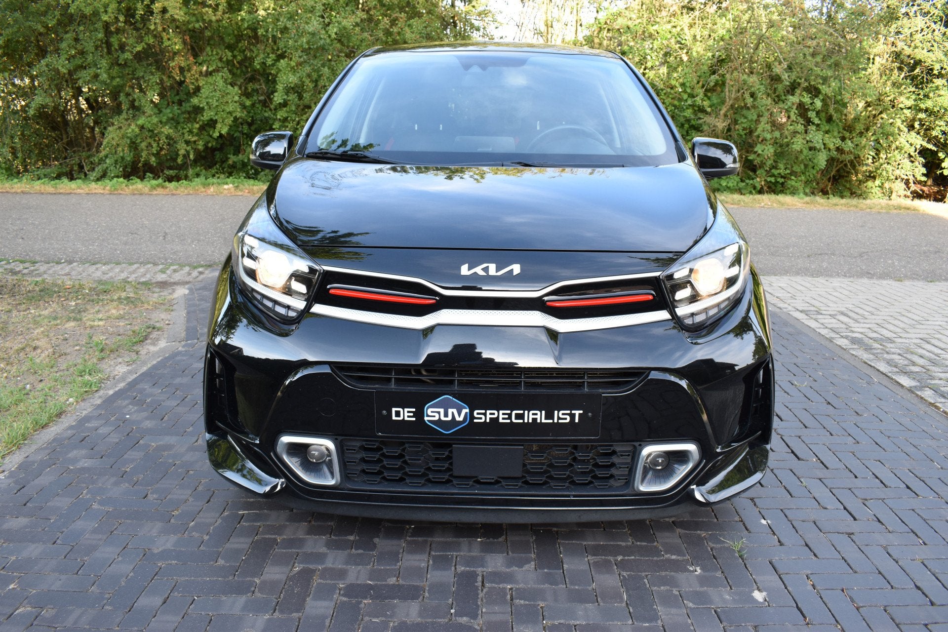 Kia Picanto 1.0 DPi GT-Line '23 AUT, Leer, Keyless enz NIEUW, Auto's, Gebruikt, Met garantie (alle), 4 stoelen, Zwart