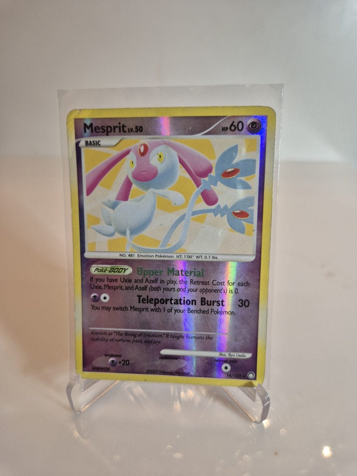 POKEMON KAART; MESPRIT LV.50, 14/123, REVERSE HOLO, Hobby en Vrije tijd, Ophalen of Verzenden, Zo goed als nieuw