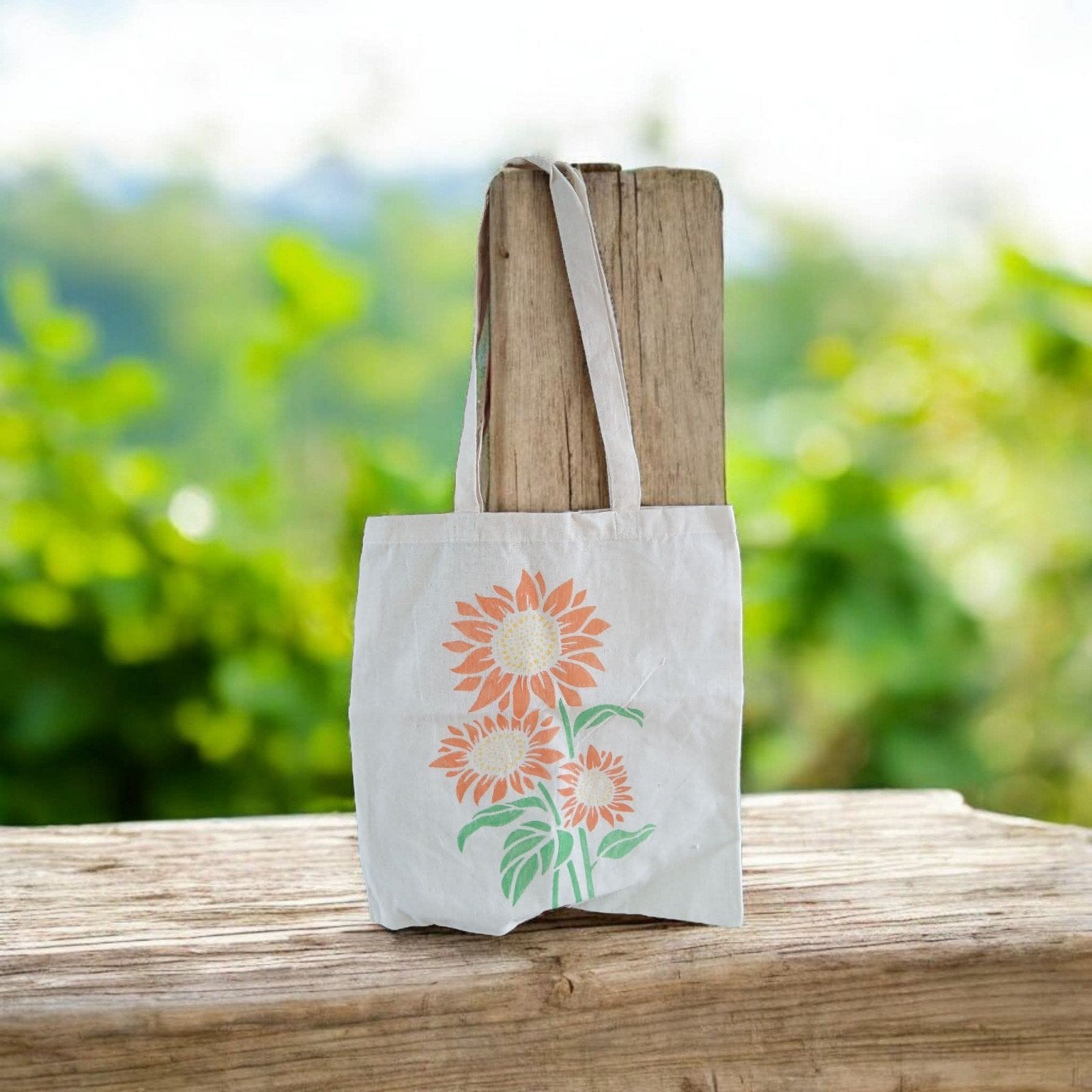 Stoffen tas met zonnebloem print, Ophalen, Nieuw, Wit, Shopper