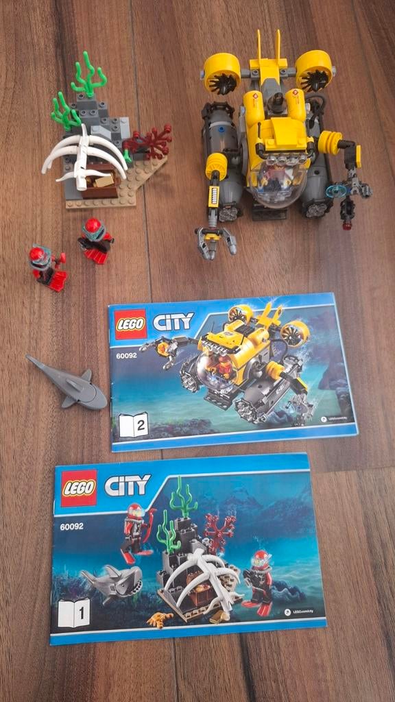 Lego City 60092 Diepzee Onderzeeër met haai en duikers, Compleet, City, Lego, Ophalen of Verzenden
