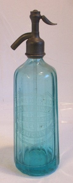 originele oude blauwe siffonfles spuitfles Buchy, Antiek en Kunst, Antiek | Glas en Kristal, Verzenden