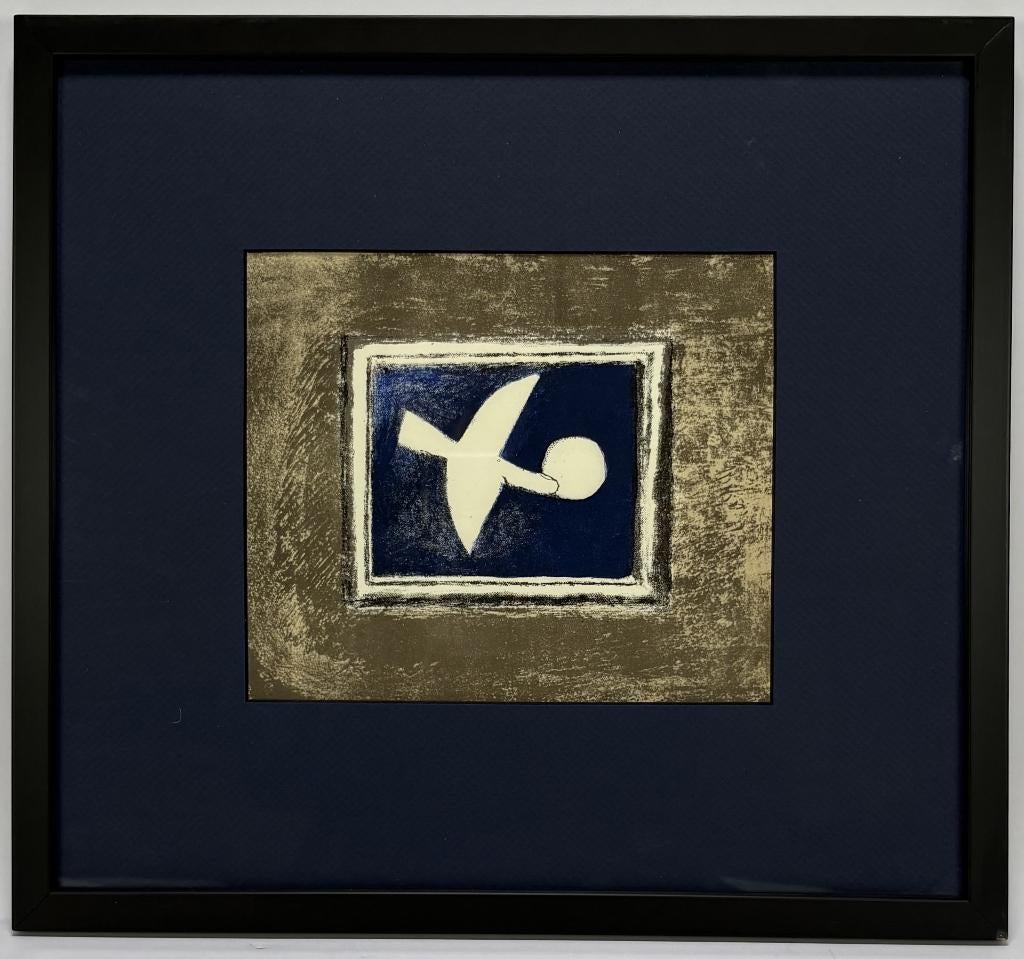 644. Kleurenlitho, G. Braque - "Astre et Oiseau", 1963, Ophalen of Verzenden
