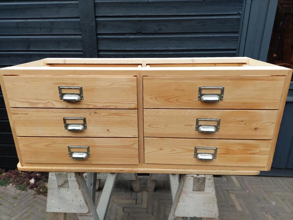 Lundia ladenblokken 100x40, etiketgrepen., Ophalen, Gebruikt, 5 laden of meer, Vintage