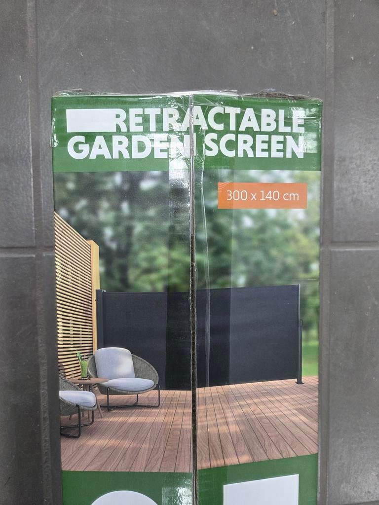 Uitschuifbaar tuinscherm 300 x 140 cm, Tuin en Terras, Tuinschermen, Overige materialen, 100 tot 150 cm, Onbekend, Nieuw
