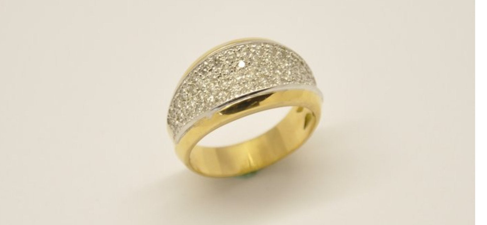 Exclusieve Pavé Gezette Diamanten Ring 18k Goud, Ophalen, Nieuw, Goud, Dame