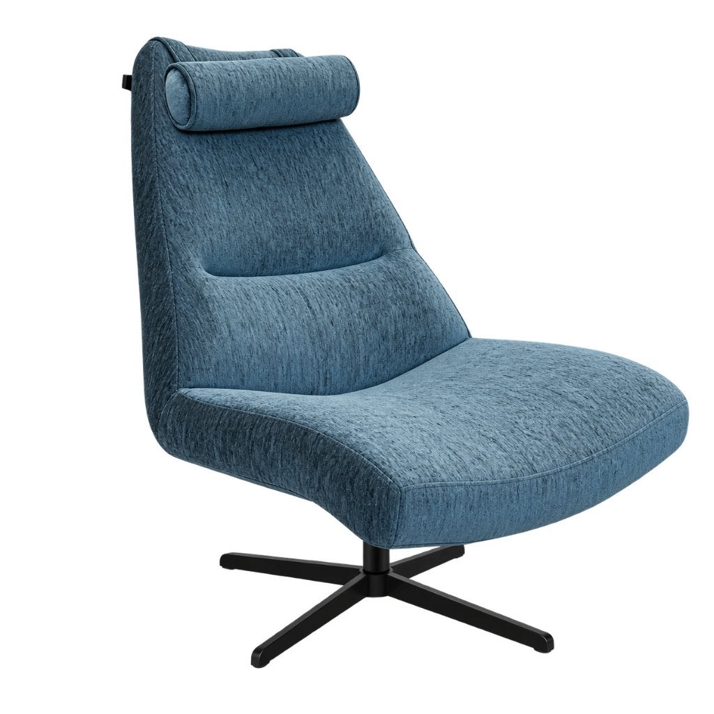 Fauteuil Lenn in stof Santorini Royal Blue, Huis en Inrichting, Nieuw, 75 tot 100 cm, Ophalen of Verzenden, Stof