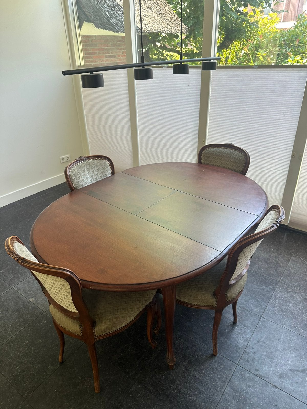 Leuke oude eettafel + stoelen, Antiek en Kunst, Ophalen