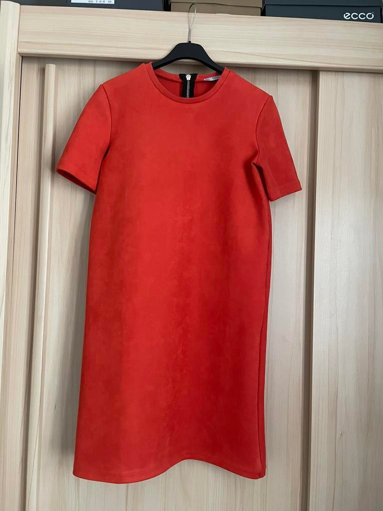 suede look jurk zara oranje jurkje 36 S als nieuw Koningsdag, Oranje, Ophalen of Verzenden, Zo goed als nieuw, Maat 36 (S)