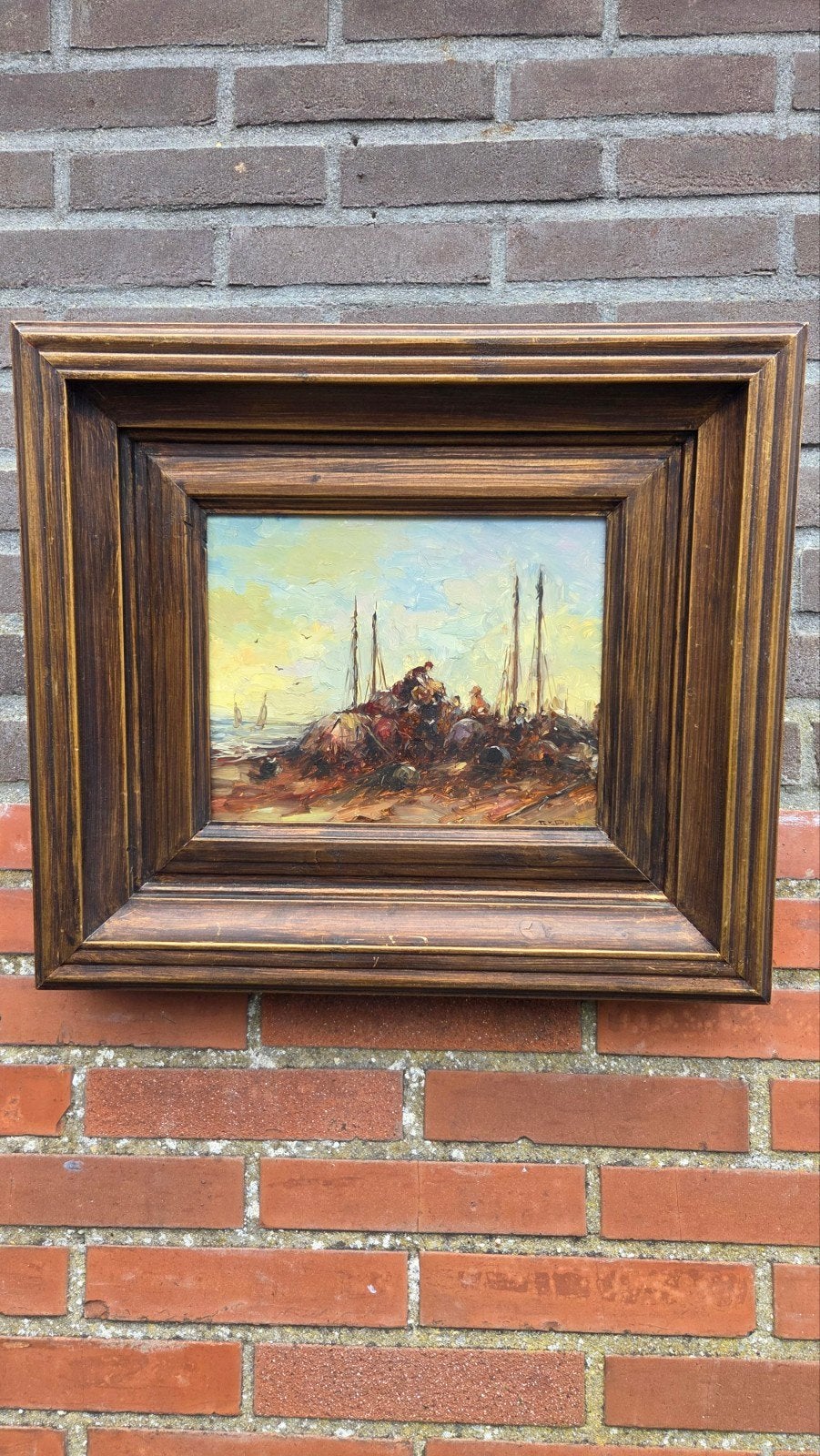 prachtige oude professionele schilderij olie verf, Ophalen of Verzenden