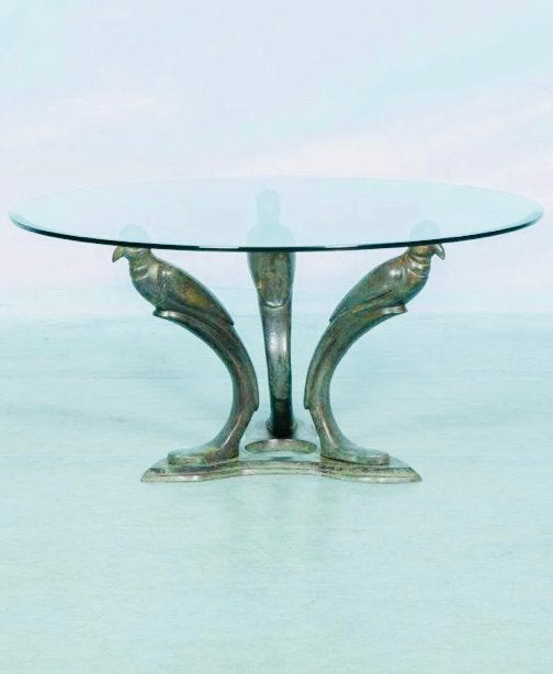 Exclusieve Tafel, Salontafel. Hollywood Regency. Glas, Brons, Huis en Inrichting, Tafels | Salontafels, Ophalen, Gebruikt, -, -