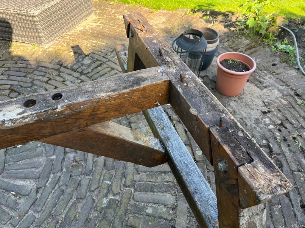 Picknicktafel onderstel, Tuin en Terras, Tuinbanken, Ophalen, Gebruikt, Hout